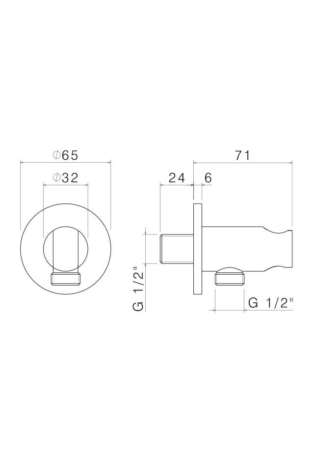 Disegno tecnico Vema V17173 - Presa acqua