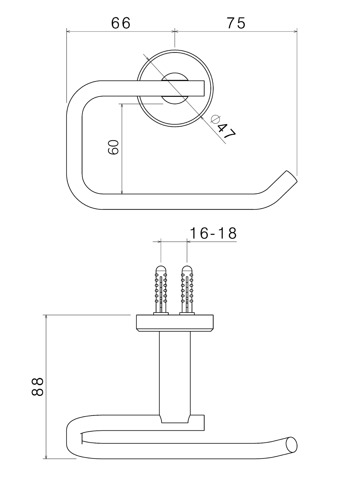 Disegno tecnico Vema V17350 - Porta rotolo