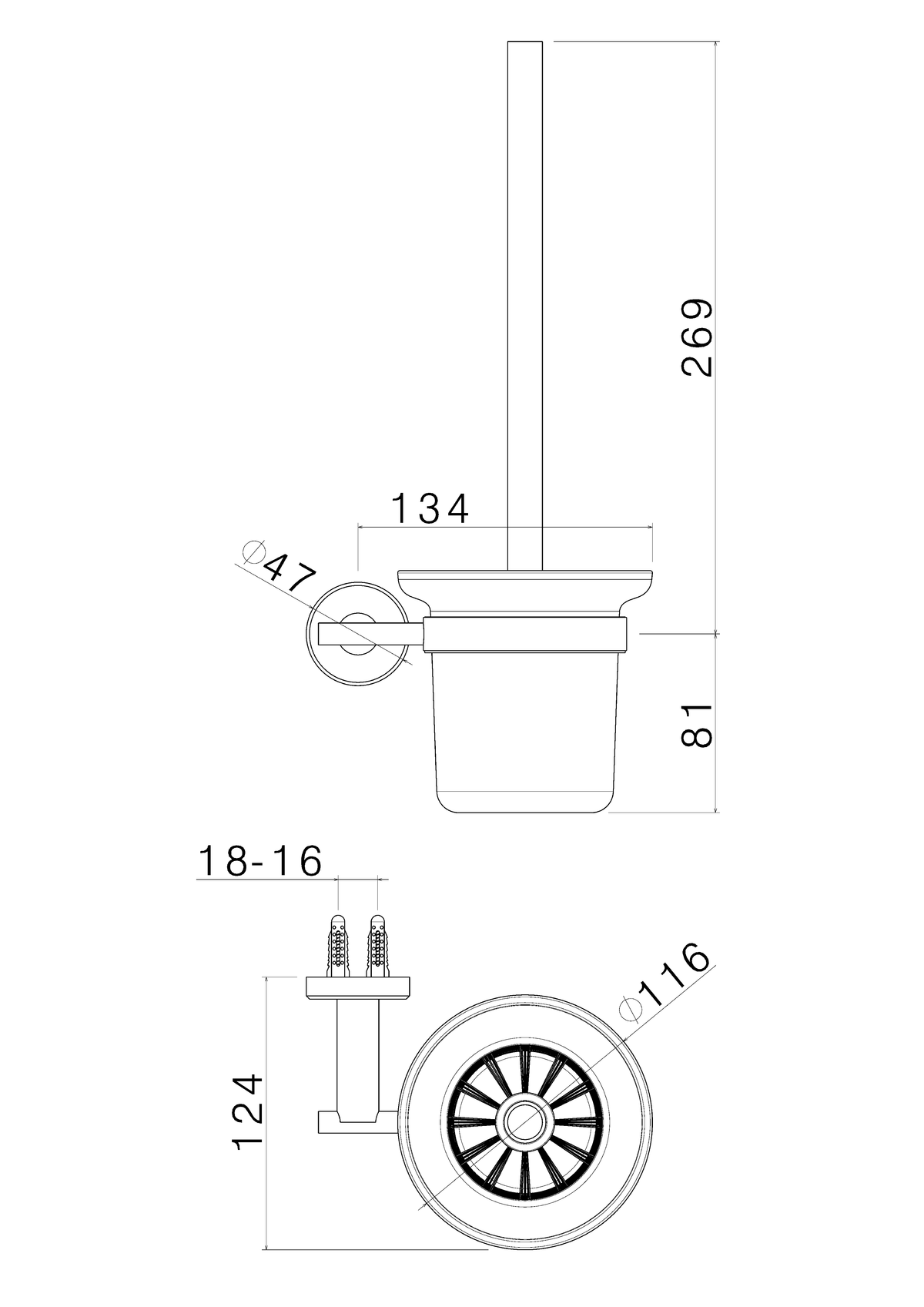 Disegno tecnico Vema V27340 - Porta scopino
