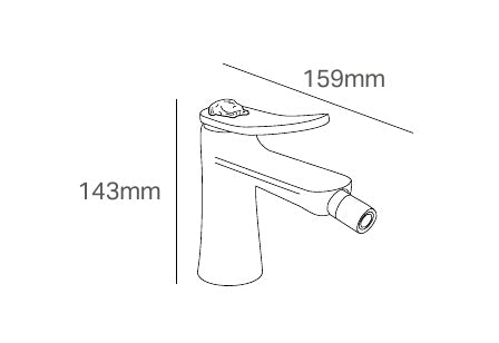 Disegno tecnico PDF con quote - Versace Curvy Miscelatore Bidet - finitura non rappresentata