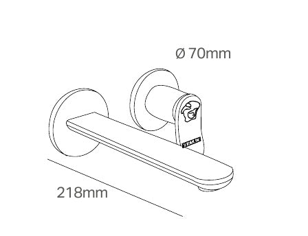 Disegno tecnico PDF con quote - Versace Curvy Miscelatore Lavabo a parete - finitura non rappresentata