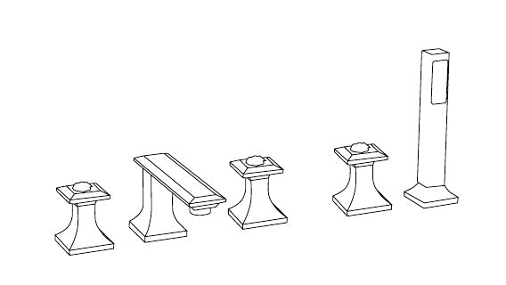 Disegno tecnico PDF ufficiale - Versace Superbe Gruppo Bordo Vasca - finitura non rappresentata