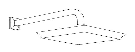 Disegno tecnico PDF ufficiale - Versace Superbe Soffione Doccia Da a parete - finitura non rappresentata
