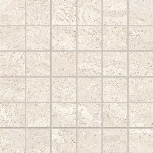 Emilceramica DualTravertine Poro Aperto Mosaico White 5x5 Silktech R10