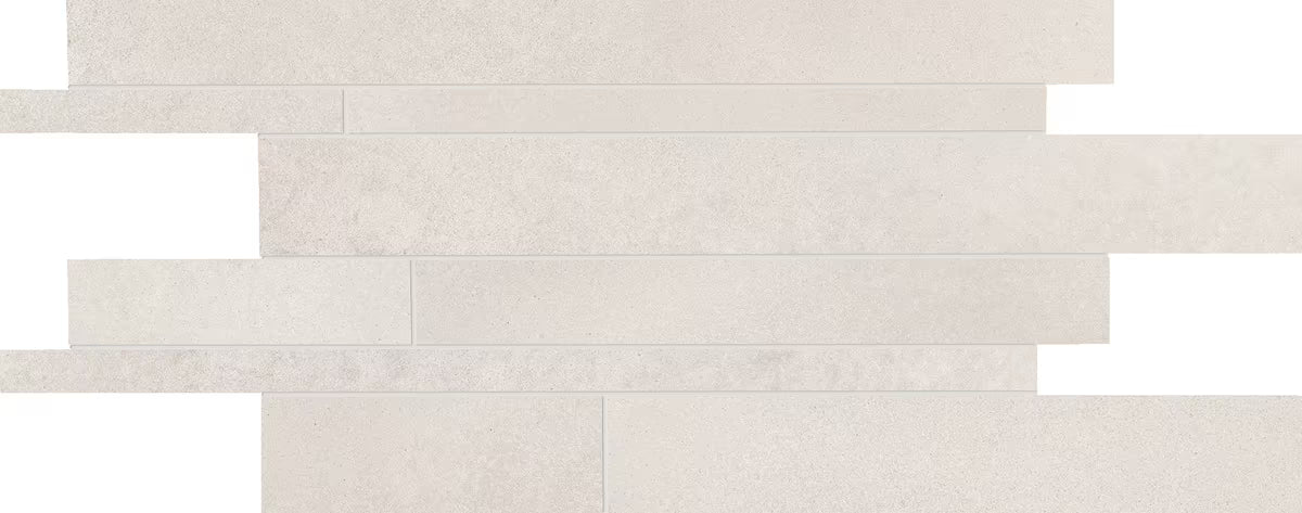 Ergon Tr3nd White Concrete Mosaico Listelli 30x60 Naturale R10