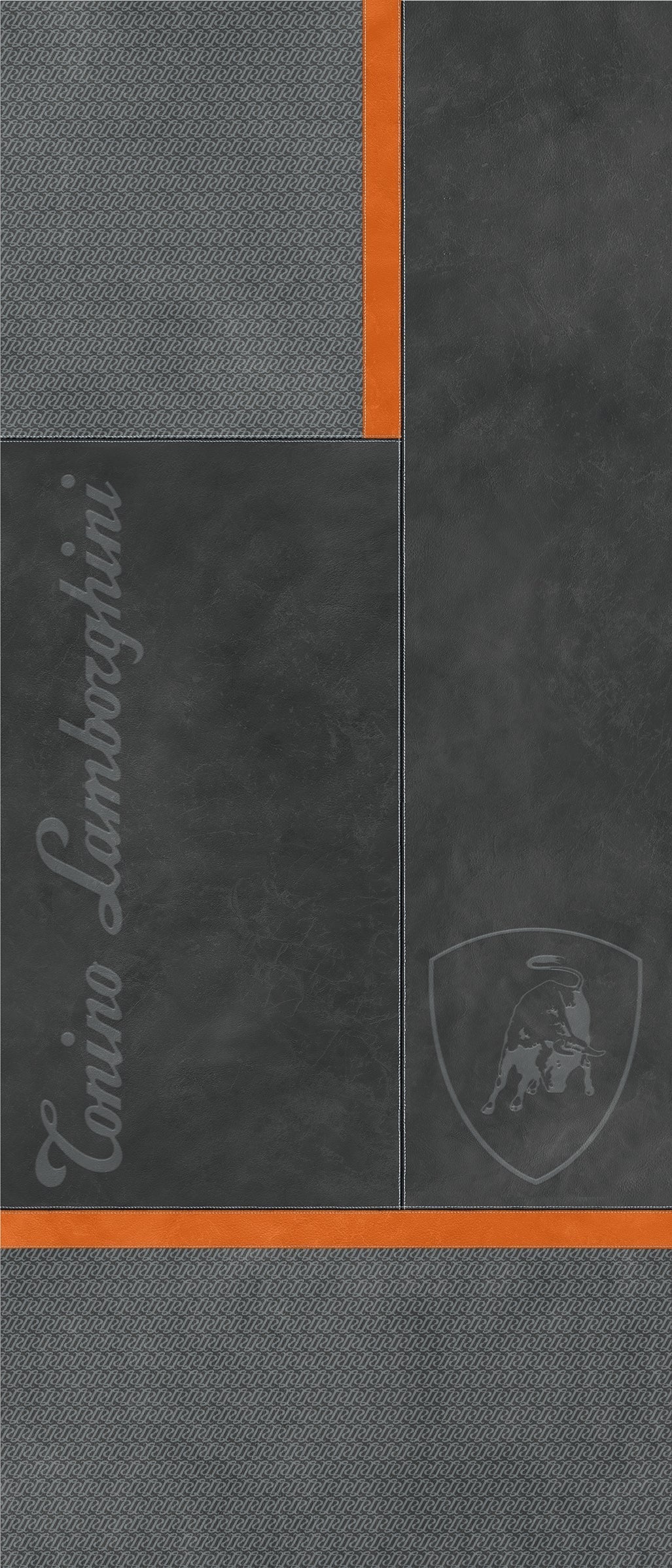 Lamborghini Korium Square Logo Anthracite&Orange 120x280 - Gres Porcellanato di Tonino Lamborghini - Prezzo solo €1799! Compra ora su CEGO CERAMICHE