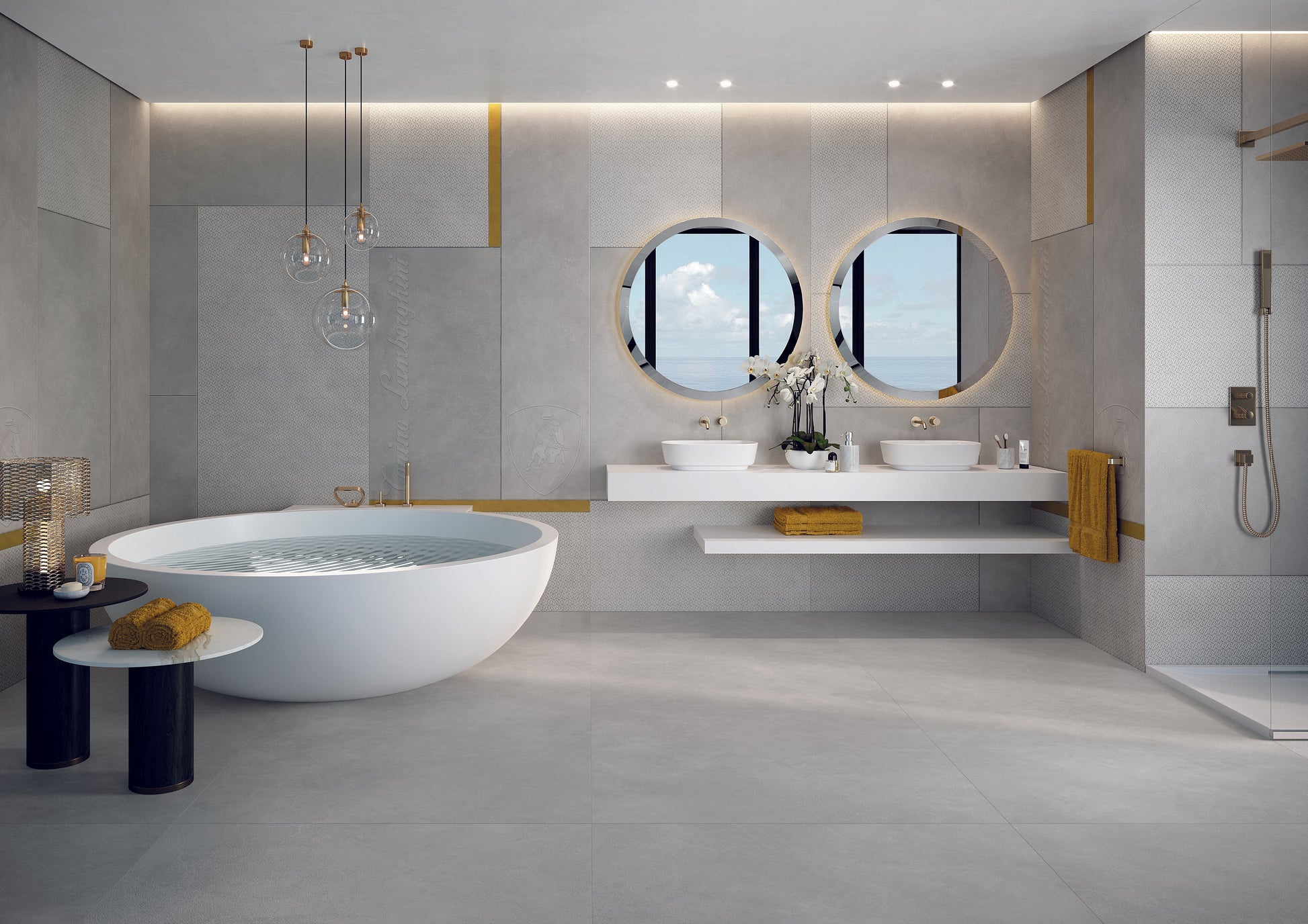 Lamborghini Korium Square Logo White 120x280 - Gres Porcellanato di Tonino Lamborghini - Prezzo solo €1799! Compra ora su CEGO CERAMICHE
