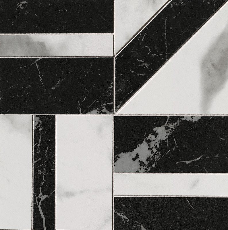 Roma Gold Carrara/Nero Elegante Deco Mosaico 30x30 - Gres Porcellanato di Fap Ceramiche - Prezzo solo €165! Compra ora su CEGO CERAMICHE