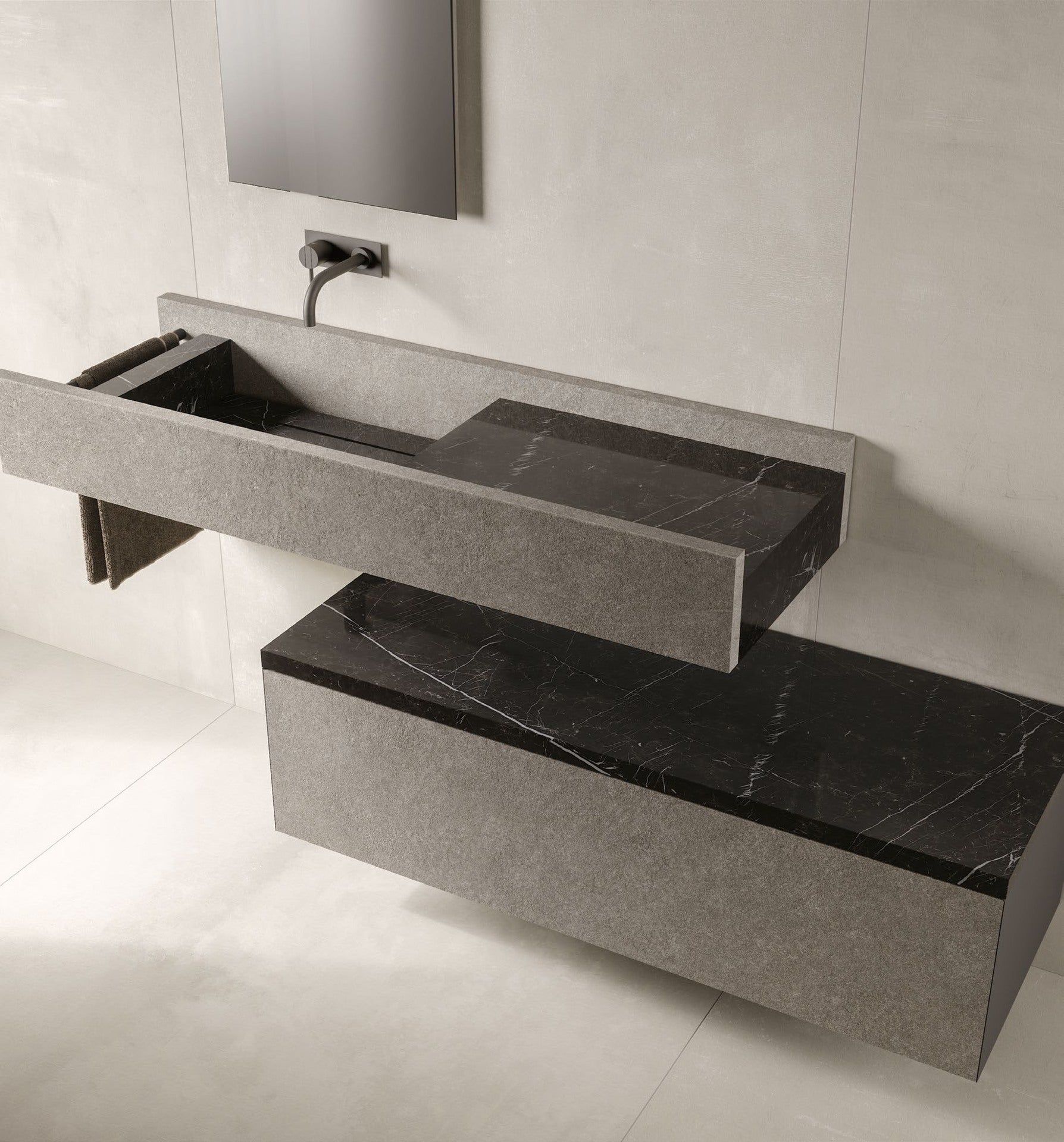 Dialogo Mono Atlas Concorde Habitat, lavabo di design in gres