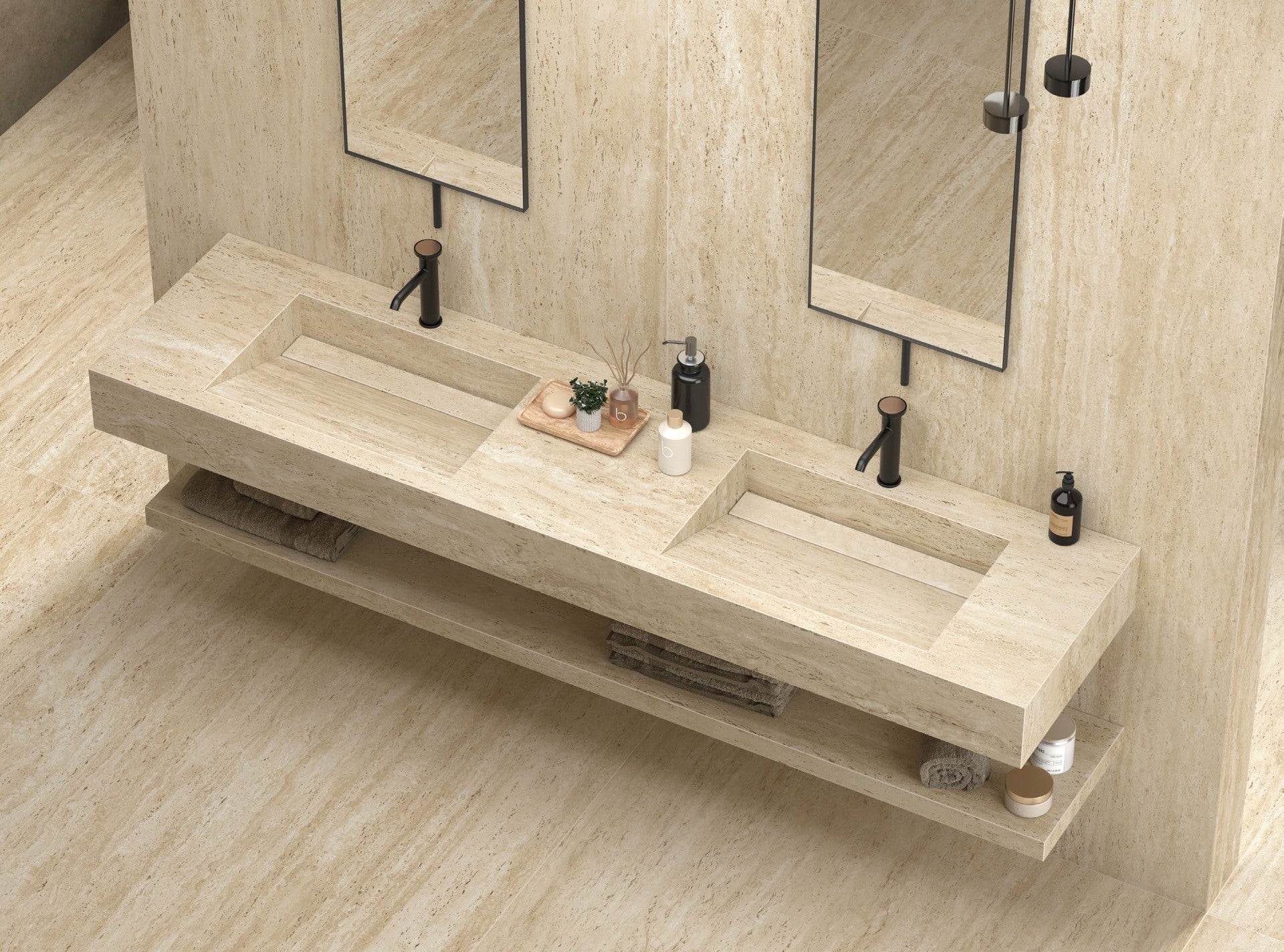 Essenza Duo Atlas Concorde Habitat, lavabo doppio in gres