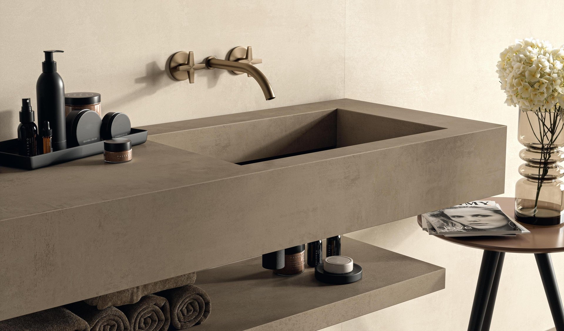 Essenza Mono Atlas Concorde Habitat, lavabo sospeso in gres