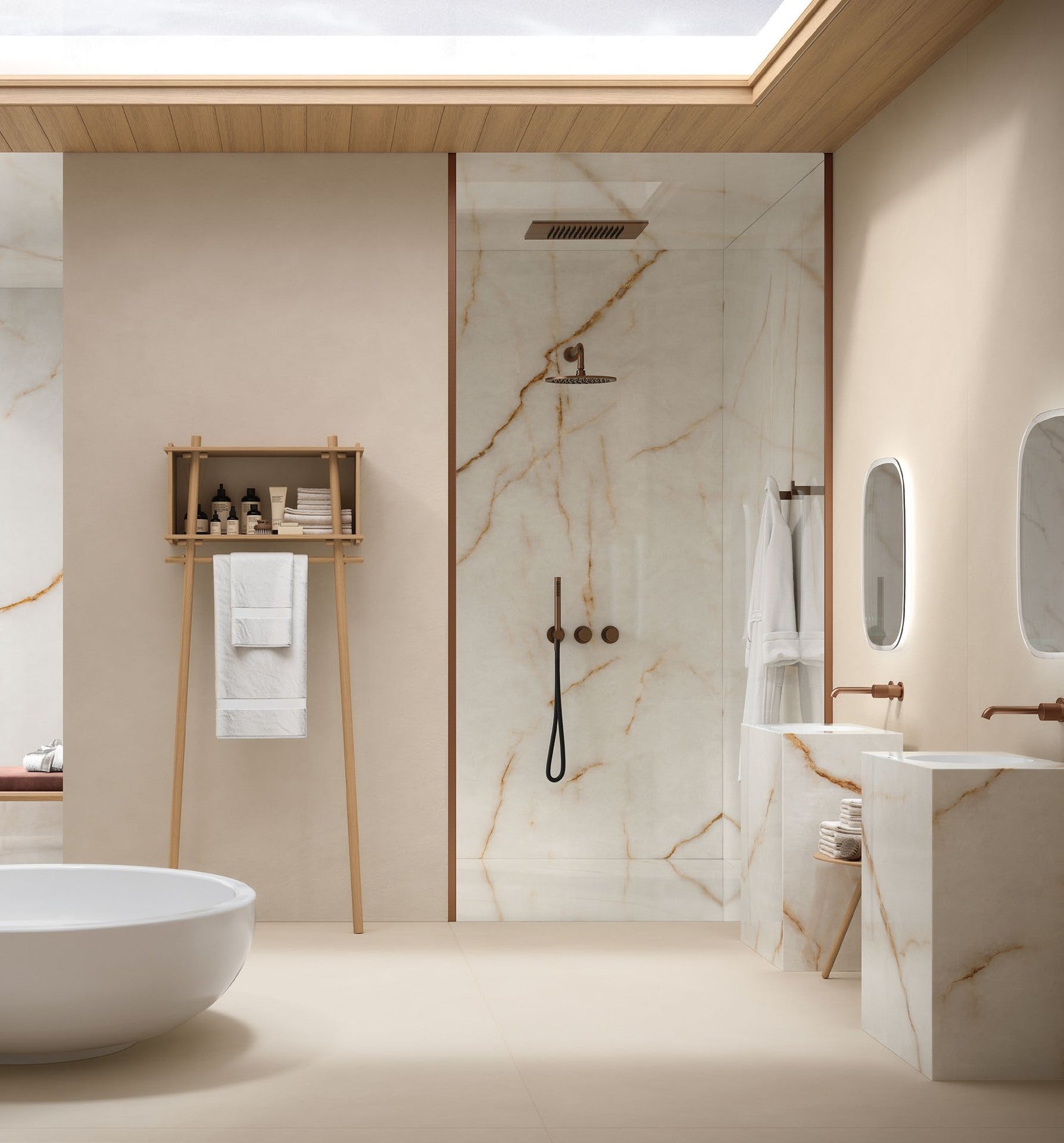 Evoluzione Block Atlas Concorde Habitat, lavabo freestanding con vasca solid surface