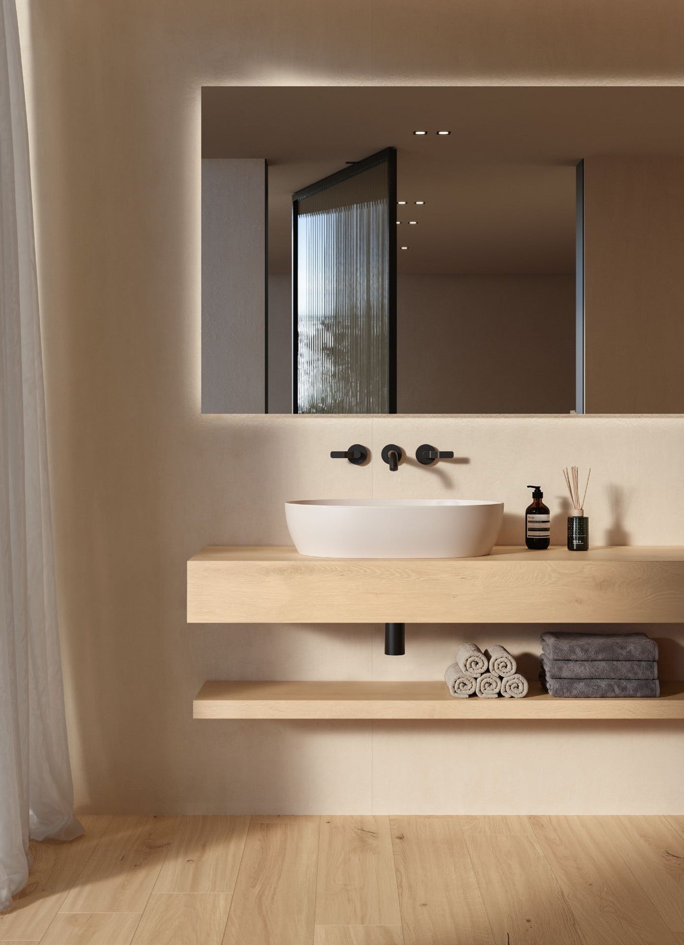 Thin Atlas Concorde Habitat, mensola bagno in gres