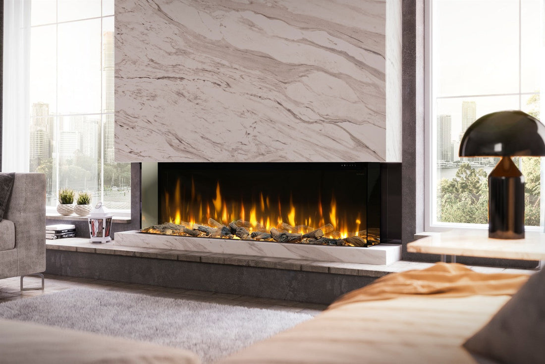 Camino elettrico maisonFire Ignite Bold 74 inserito nella parete