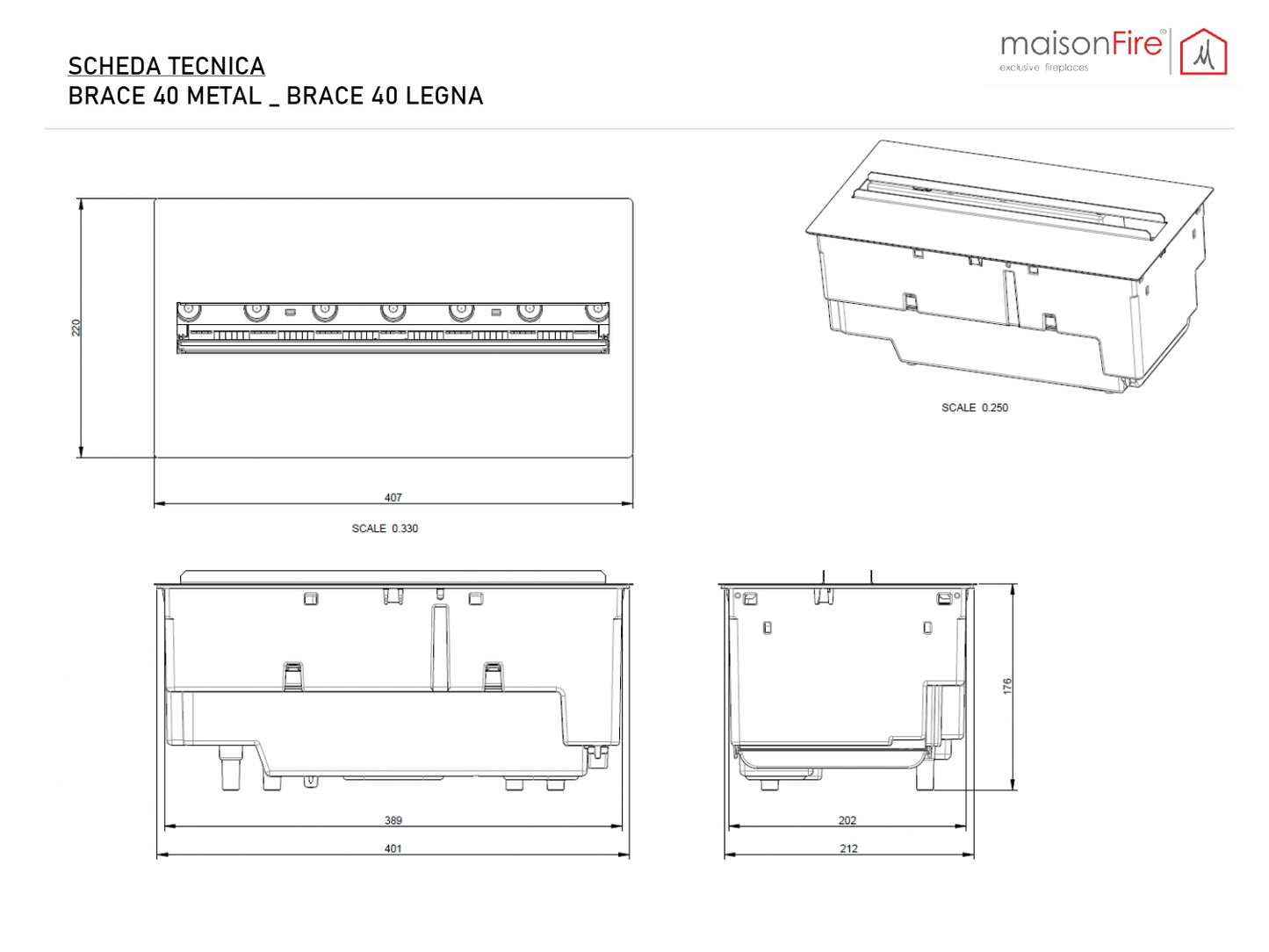 Camino elettrico ad acqua Modulo Brace 40 Metal maisonFire - Camini elettrici ad acqua di maisonFire - Prezzo solo €1305! Compra ora su CEGO CERAMICHE