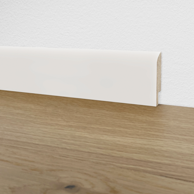 Clap battiscopa legno tondo Bianco 70x10x2400 mm - Déco, immagine 1