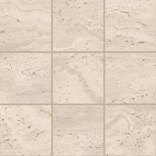 Emilceramica DualTravertine Poro Aperto Beige Mosaico 10x10 Silktech R10