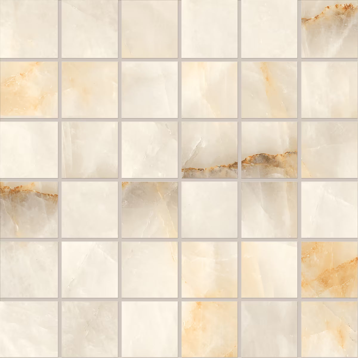 Emilceramica Tele di Marmo Crystal Extra Ivory Silktech Mosaico 5x5
