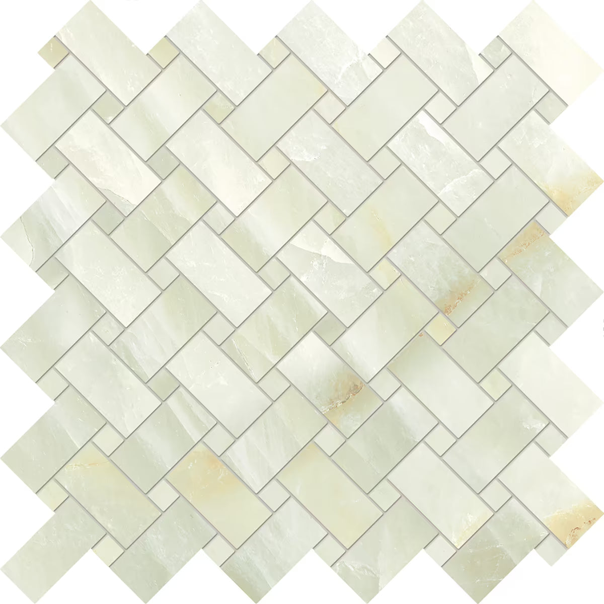 Emilceramica Tele di Marmo Crystal Extra Light Green Full Lappato Mosaico Intrecci 30x30