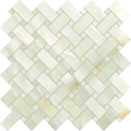 Emilceramica Tele di Marmo Crystal Extra Light Green Full Lappato Mosaico Intrecci 30x30