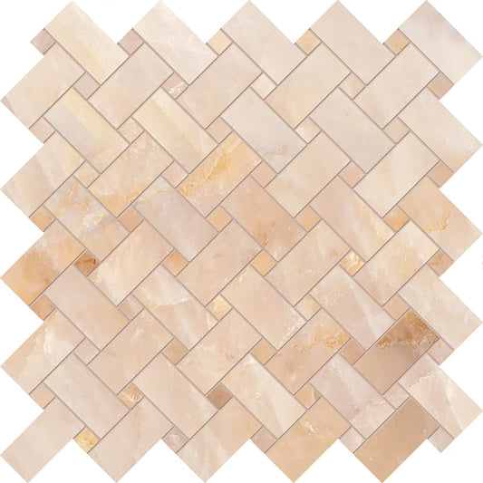Emilceramica Tele di Marmo Crystal Extra Pink Full Lappato Mosaico Intrecci 30x30