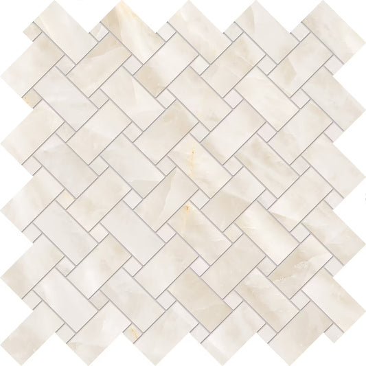 Emilceramica Tele di Marmo Crystal Vitrum White Full Lappato Mosaico Intrecci 30x30