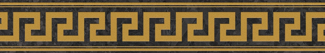 Versace Meteorite Fascia Greca Nero/Oro 9,8x60 Naturale