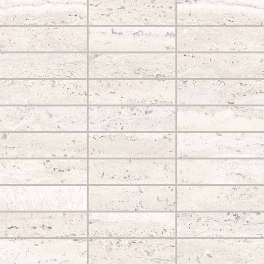 Keope Trevi White Mosaico Listelli 30x30 Silky