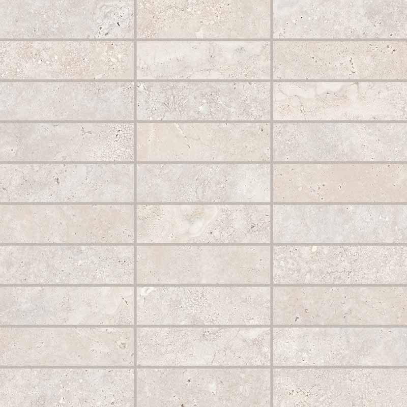 Keope Trevi Cross Pearl Mosaico Listelli 30x30 Spazzolato R10