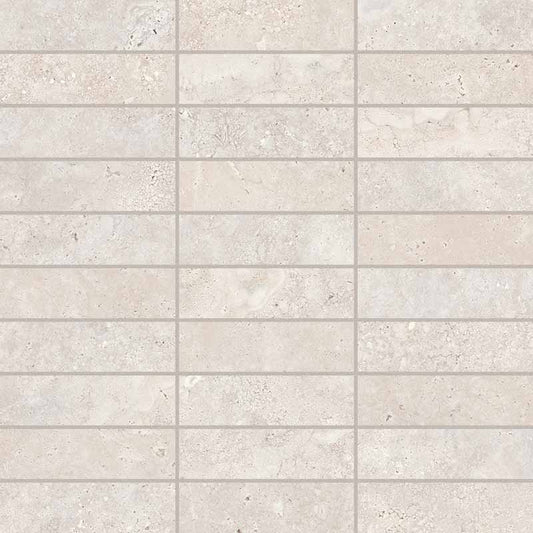 Keope Trevi Cross Pearl Mosaico Listelli 30x30 Spazzolato R10