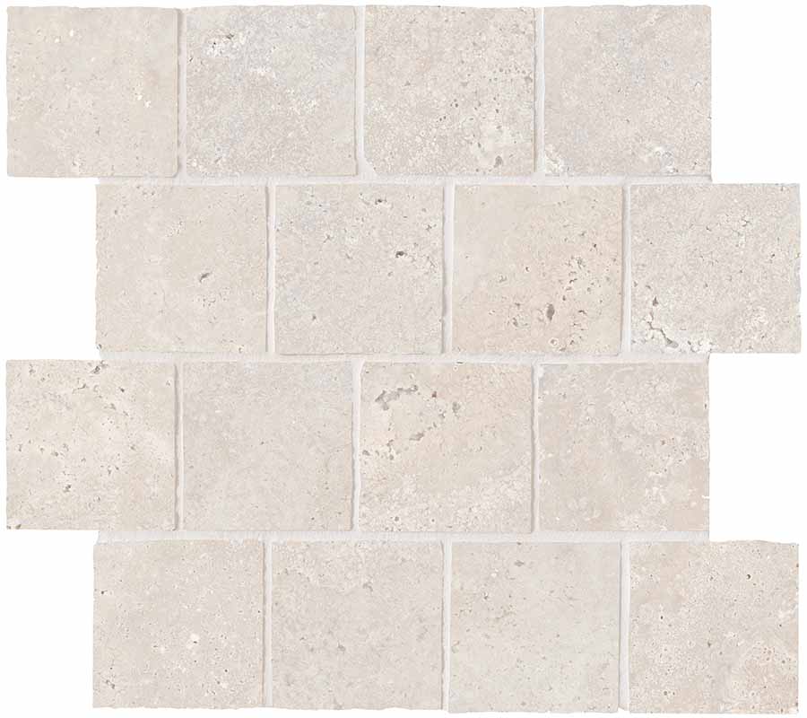 Keope Trevi Cross Pearl Mosaico Burattato 31x31 Spazzolato R10