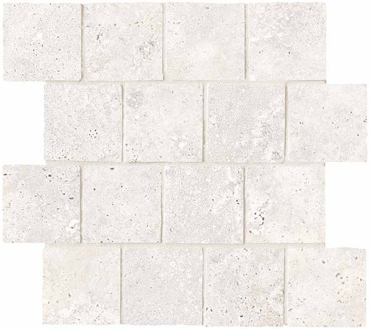 Keope Trevi Cross White Mosaico Burattato 31x31 Spazzolato R10