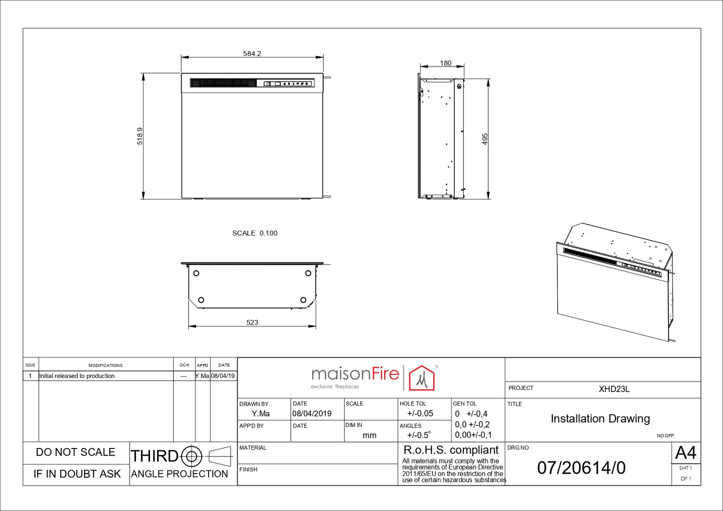 Camino elettrico a LED Infire 58 maisonFire - Camini elettrici a LED di maisonFire - Prezzo solo €646! Compra ora su CEGO CERAMICHE