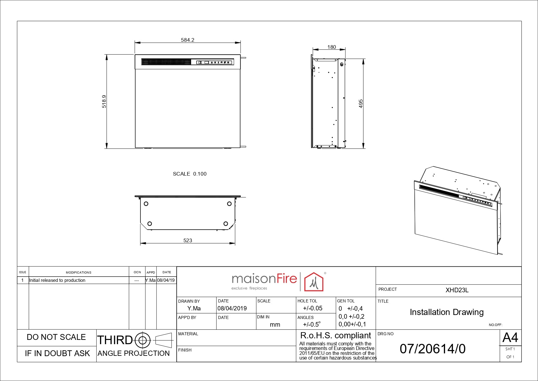 Camino elettrico a LED Infire 58 maisonFire - Camini elettrici a LED di maisonFire - Prezzo solo €646! Compra ora su CEGO CERAMICHE