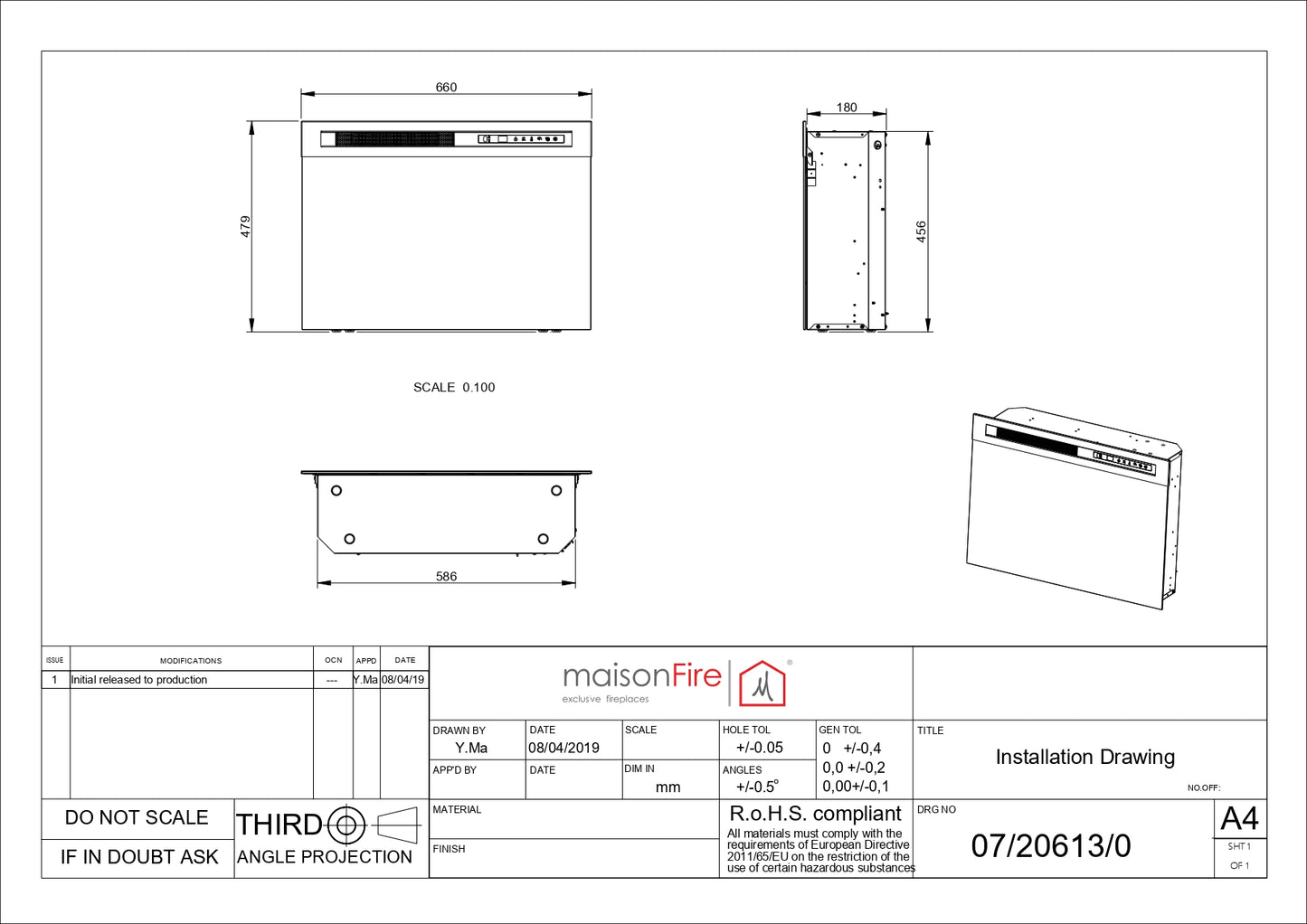 Camino elettrico a LED Infire 66 maisonFire - Camini elettrici a LED di maisonFire - Prezzo solo €683! Compra ora su CEGO CERAMICHE