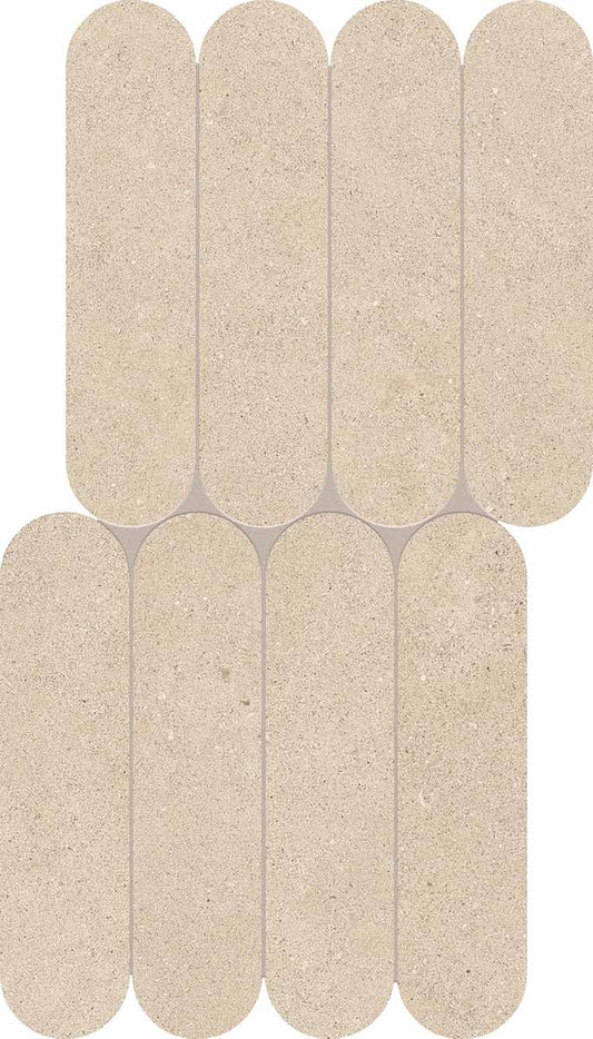 Keope Grace Beige Mosaico Biscuits 28,5x55,5 Spazzolato R10