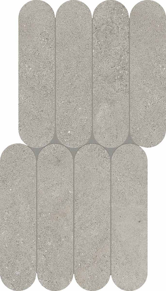 Keope Grace Grey Mosaico Biscuits 28,5x55,5 Spazzolato R10