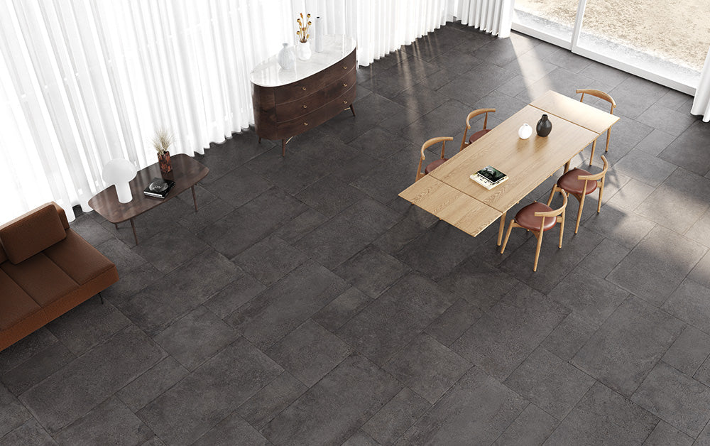 Konkrete Nero 100x100 Grip OUTFIT2.0 - Gres Porcellanato di Castelvetro - Prezzo solo €49.96! Compra ora su CEGO CERAMICHE