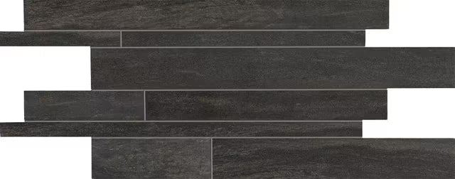 Ergon Stone Project Black Mosaico Listelli Sfalsati 30x60 Mix