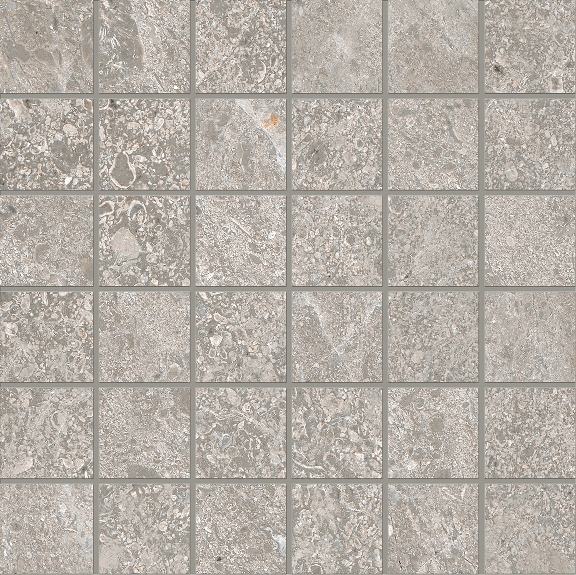 Ergon Matera Stone Neutra Dark Grey Mosaico 5x5 Silktech - Gres Porcellanato di Ergon - Prezzo solo €34.98! Compra ora su CEGO CERAMICHE