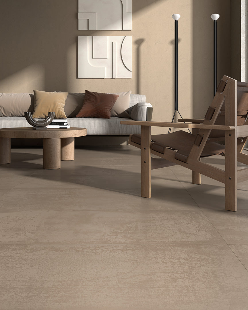 Materika Beige 100x100 Grip OUTFIT2.0 - Gres Porcellanato di Castelvetro - Prezzo solo €49.96! Compra ora su CEGO CERAMICHE