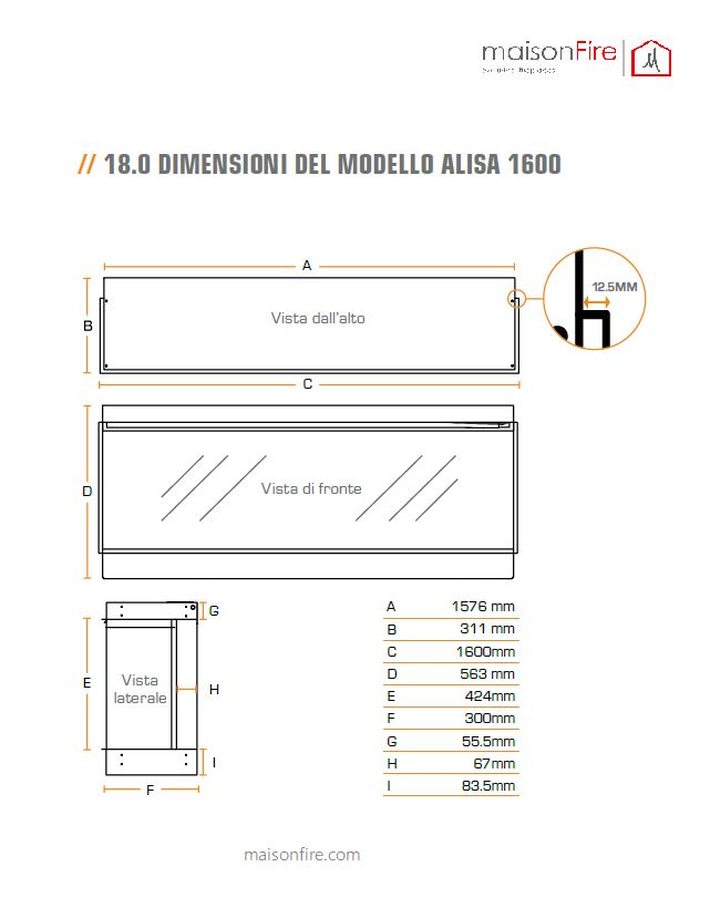 Camino elettrico a LED Alisa 160 maisonFire - Camini elettrici a LED di maisonFire - Prezzo solo €4587! Compra ora su CEGO CERAMICHE