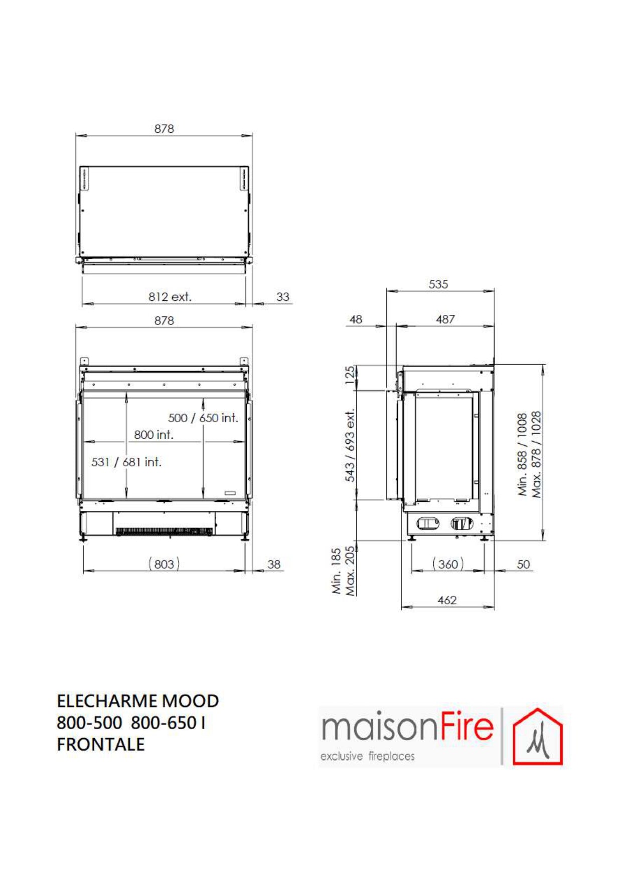 Camino ad acqua Elecharme mood frontale 800-500 maisonFire - Camini elettrici ad acqua di maisonFire - Prezzo solo €9089! Compra ora su CEGO CERAMICHE