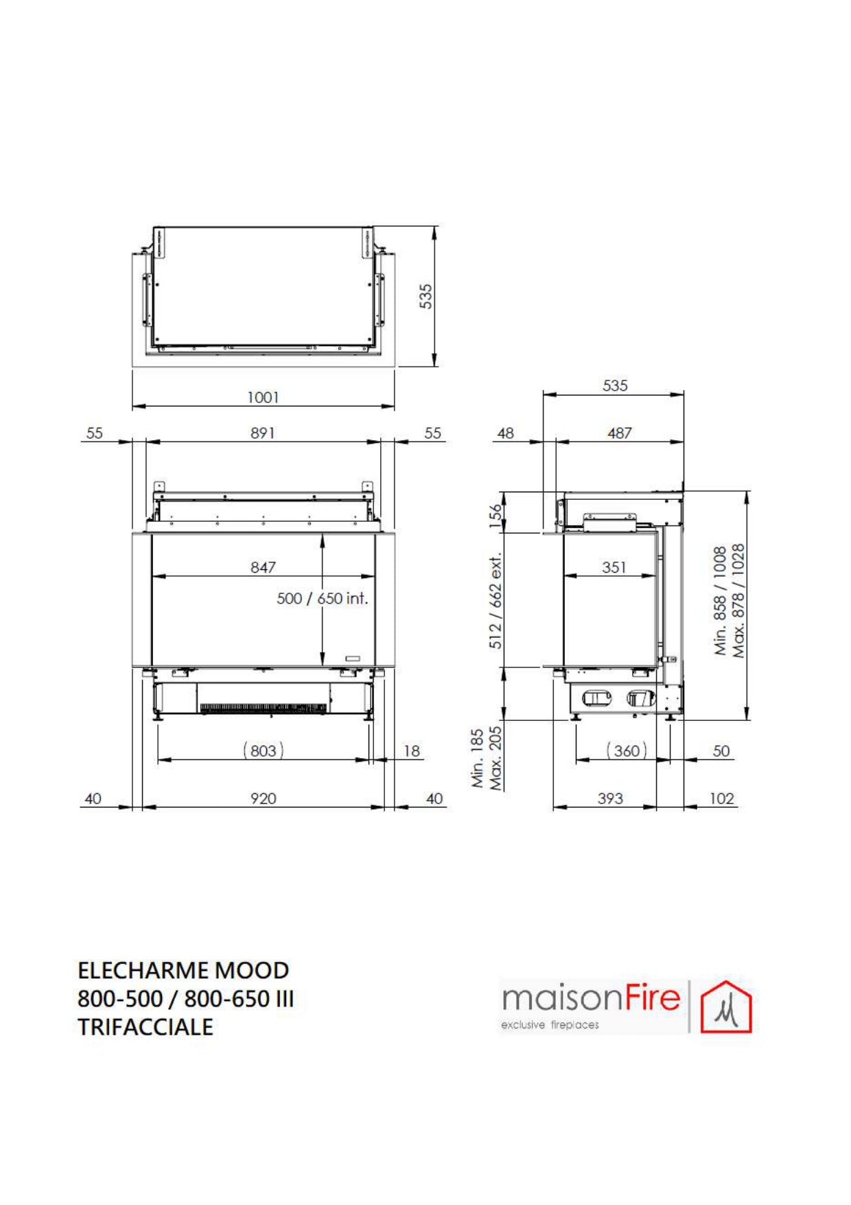 Camino ad acqua Elecharme mood trifacciale 800-500 maisonFire - Camini elettrici ad acqua di maisonFire - Prezzo solo €9943! Compra ora su CEGO CERAMICHE