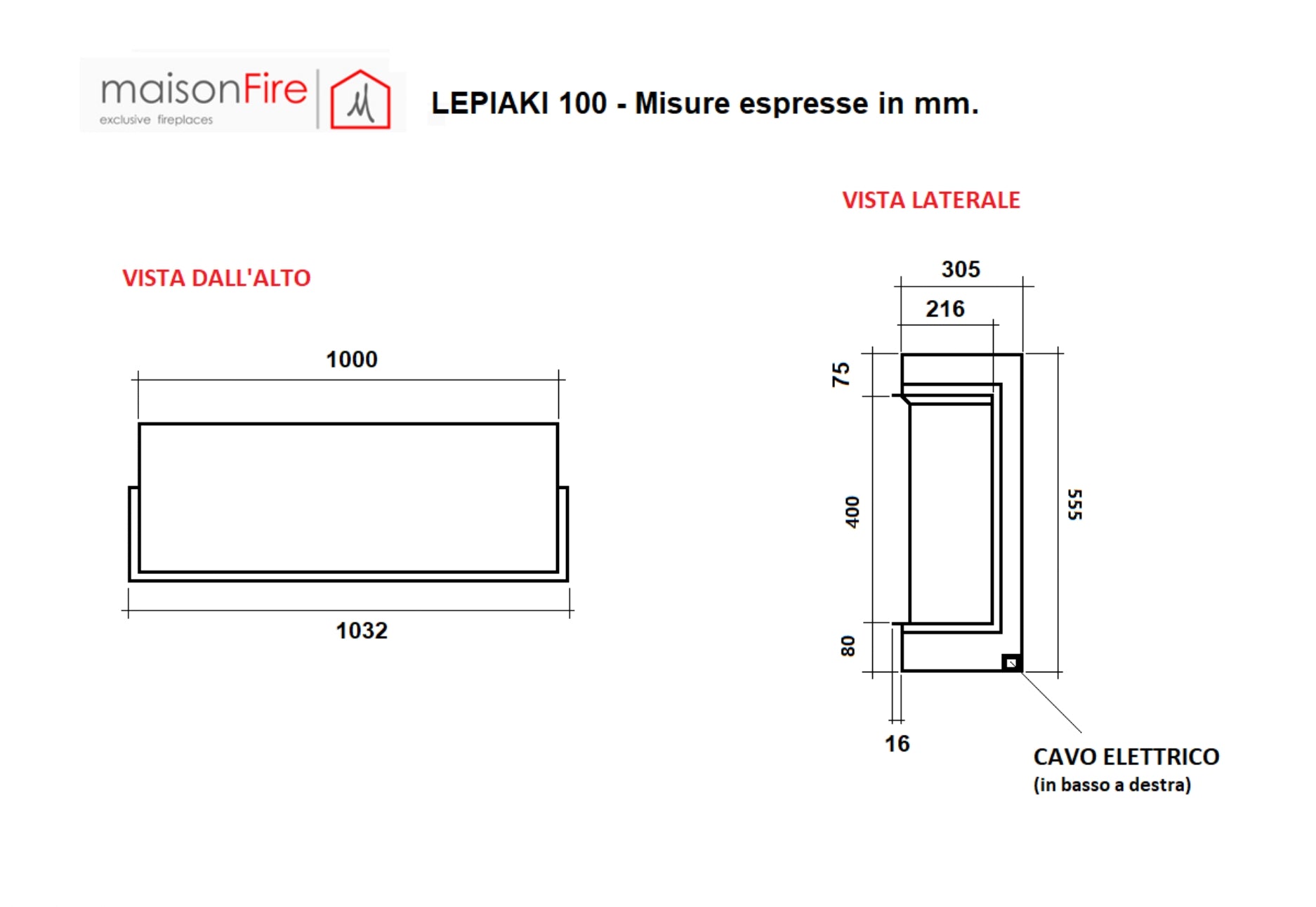 Camino elettrico a LED Lepiaki 100 maisonFire - Camini elettrici a LED di maisonFire - Prezzo solo €2671! Compra ora su CEGO CERAMICHE