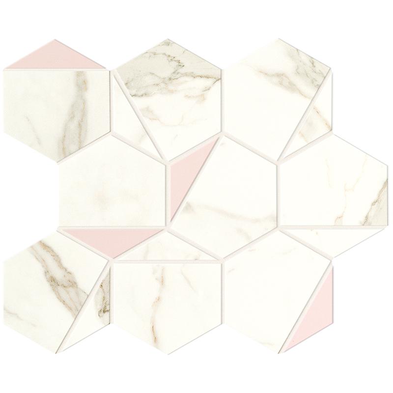 Marvel Shine Calacatta Prestigio Rose Hex Silk 25,1x29 - Pasta Bianca di Atlas Concorde - Prezzo solo €121.03! Compra ora su CEGO CERAMICHE