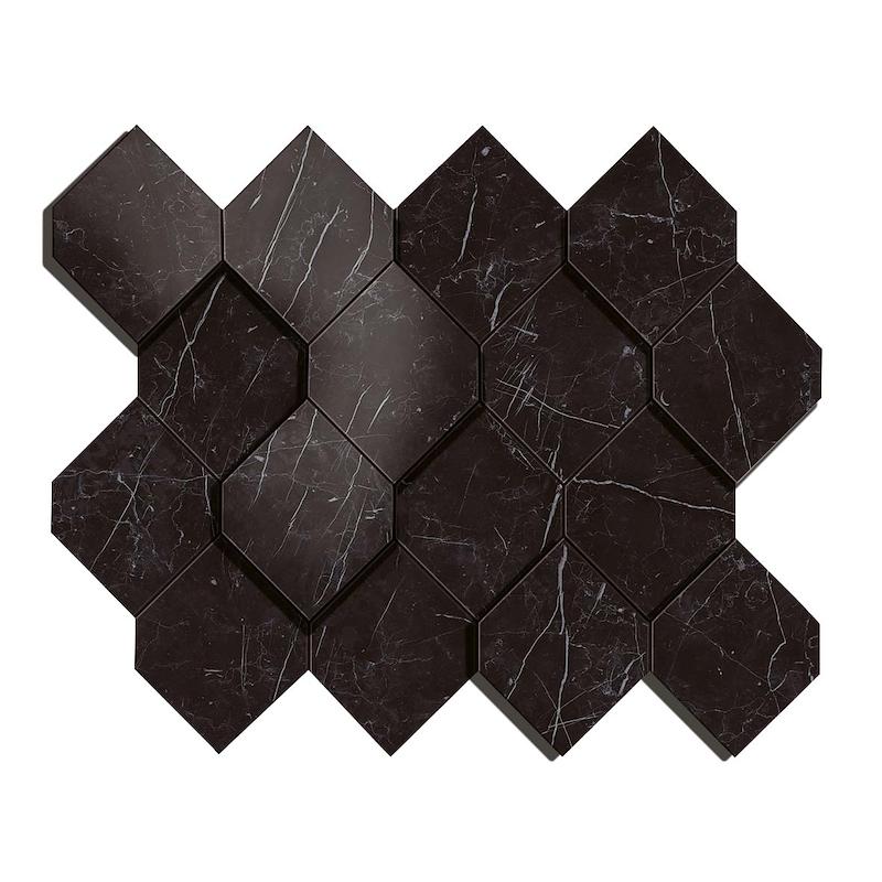 Marvel Stone Nero Marquina Mosaico Esagono 3D 28,2X35,3 - Gres Porcellanato di Atlas Concorde - Prezzo solo €170.65! Compra ora su CEGO CERAMICHE