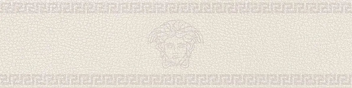 Versace Leatherwood Border Medusa Cuir White 15x60