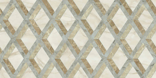Versace Tarsia Lozenge Avorio 60x120 Lux 3D