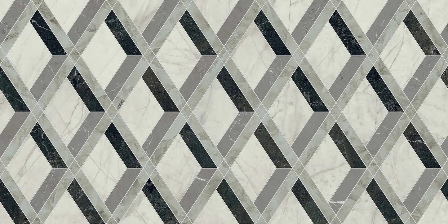 Versace Tarsia Lozenge Nero 60x120 Lux 3D